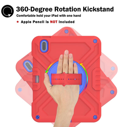 For iPad 2025 / 2022 X Rotation PC Hybrid Silicone Tablet Case with Strap(Red Blue) - iPad 2025 / 2022 Cases by buy2fix | Online Shopping UK | buy2fix