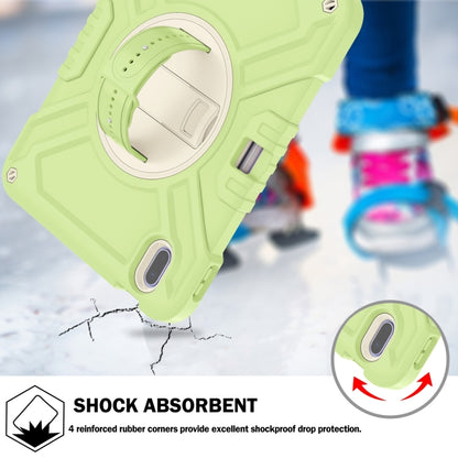 For iPad 2025 / 2022 X Rotation PC Hybrid Silicone Tablet Case with Strap(Yellow Green White) - iPad 2025 / 2022 Cases by buy2fix | Online Shopping UK | buy2fix