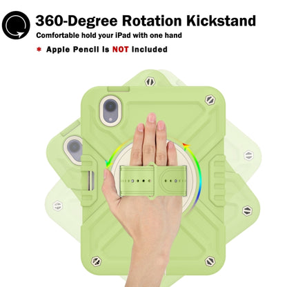 For iPad mini 6 / mini 2024 X Rotation PC Hybrid Silicone Tablet Case with Strap(Yellow Green White) - iPad mini 6 Cases by buy2fix | Online Shopping UK | buy2fix