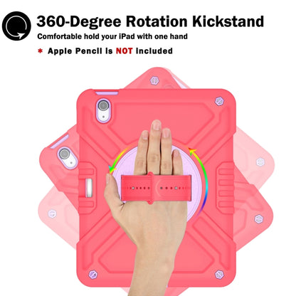 For iPad Air 11 2025 / 2024 X Rotation PC Hybrid Silicone Tablet Case with Strap(Red Purple) - iPad Air 11 2025 / 2024 Cases by buy2fix | Online Shopping UK | buy2fix