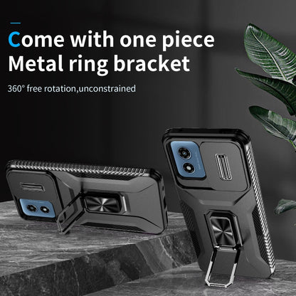 For Motorola Moto G Play 2024 Sliding Camshield Holder Phone Case(Black) by buy2fix