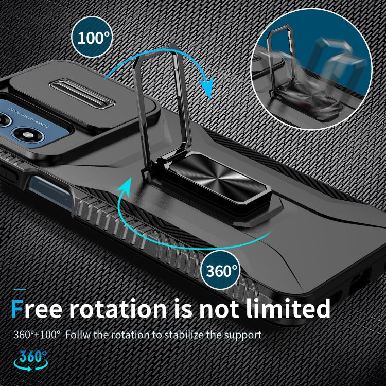 For Motorola Moto G Play 2024 Sliding Camshield Holder Phone Case(Black) by buy2fix