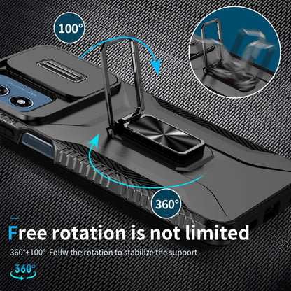 For Motorola Moto G Play 2024 Sliding Camshield Holder Phone Case(Black) by buy2fix