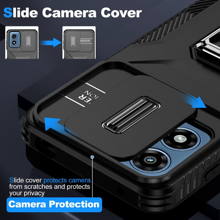 For Motorola Moto G Play 2024 Sliding Camshield Holder Phone Case(Black) by buy2fix