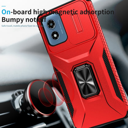 For Motorola Moto G Play 2024 Sliding Camshield Holder Phone Case(Red) by buy2fix