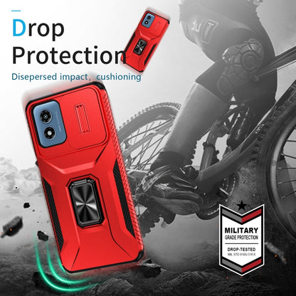 For Motorola Moto G Play 2024 Sliding Camshield Holder Phone Case(Red) by buy2fix