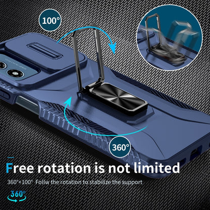 For Motorola Moto G Play 2024 Sliding Camshield Holder Phone Case(Blue) by buy2fix