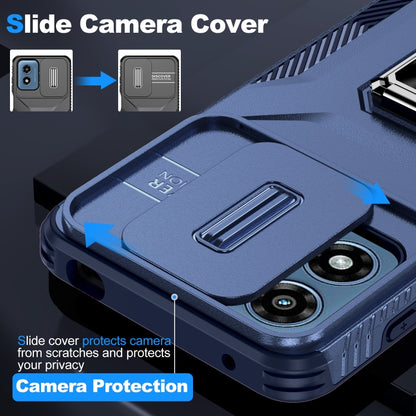 For Motorola Moto G Play 2024 Sliding Camshield Holder Phone Case(Blue) by buy2fix