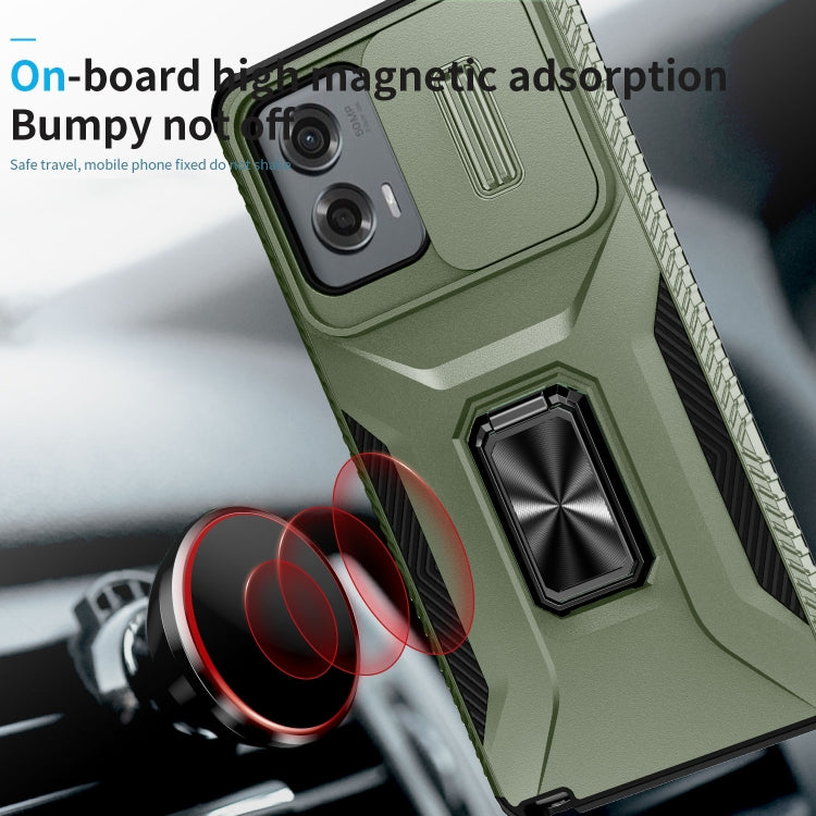 For Motorola Moto G Stylus 2024 Sliding Camshield Holder Phone Case(Alpine Green) by buy2fix