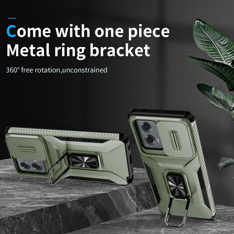 For Motorola Moto G Stylus 2024 Sliding Camshield Holder Phone Case(Alpine Green) by buy2fix