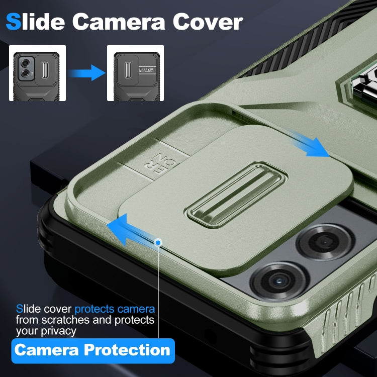 For Motorola Moto G Stylus 2024 Sliding Camshield Holder Phone Case(Alpine Green) by buy2fix