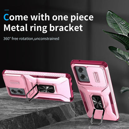 For Motorola Moto G Stylus 2024 Sliding Camshield Holder Phone Case(Pink + Rose Red) by buy2fix