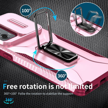 For Motorola Moto G Stylus 2024 Sliding Camshield Holder Phone Case(Pink + Rose Red) by buy2fix
