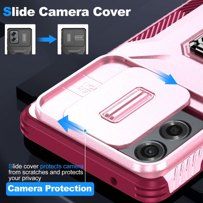 For Motorola Moto G Stylus 2024 Sliding Camshield Holder Phone Case(Pink + Rose Red) by buy2fix