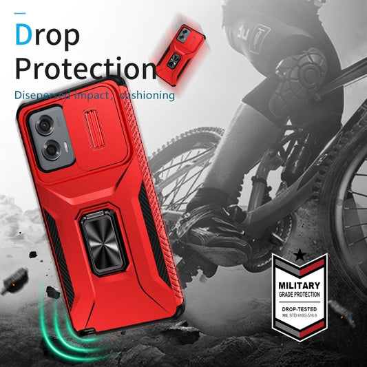 For Motorola Moto G Stylus 2024 Sliding Camshield Holder Phone Case(Red) by buy2fix