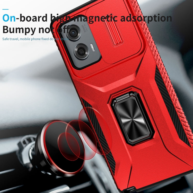 For Motorola Moto G Stylus 2024 Sliding Camshield Holder Phone Case(Red) by buy2fix