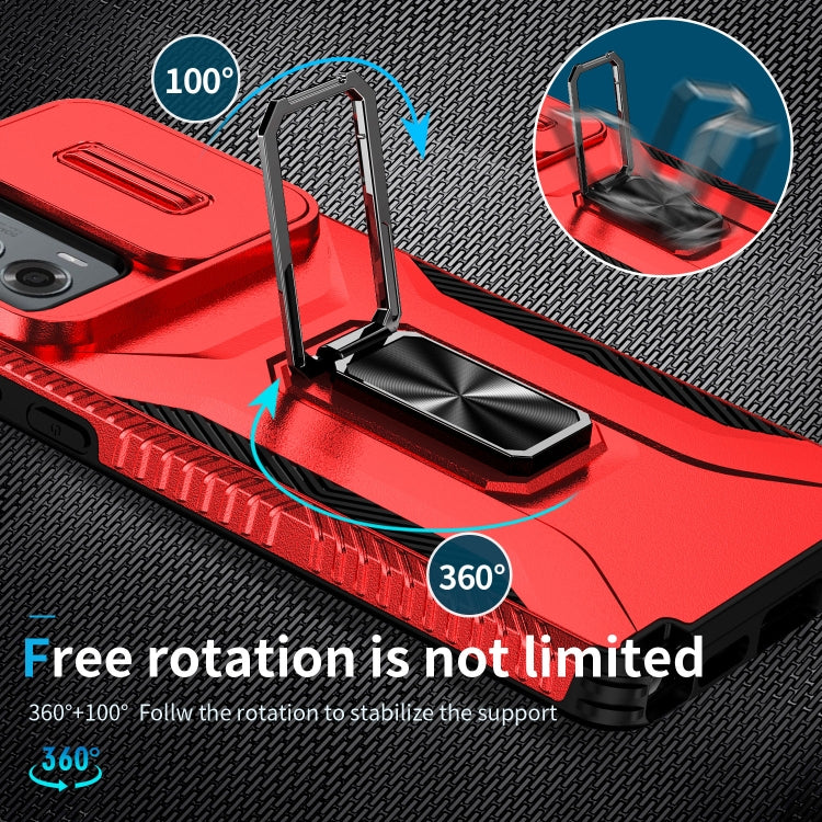 For Motorola Moto G Stylus 2024 Sliding Camshield Holder Phone Case(Red) by buy2fix