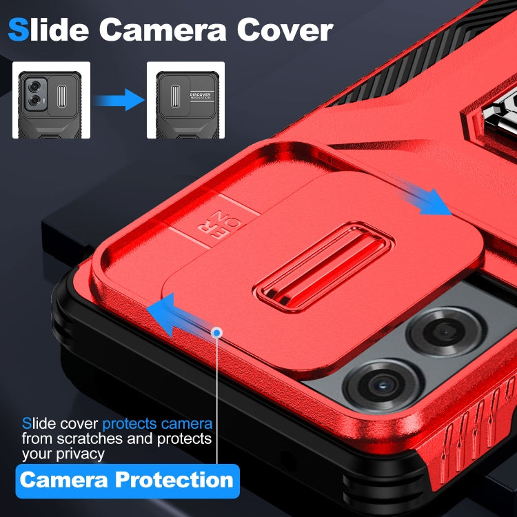 For Motorola Moto G Stylus 2024 Sliding Camshield Holder Phone Case(Red) by buy2fix