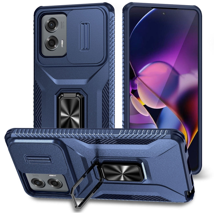 For Motorola Moto G Stylus 2024 Sliding Camshield Holder Phone Case(Blue) by buy2fix