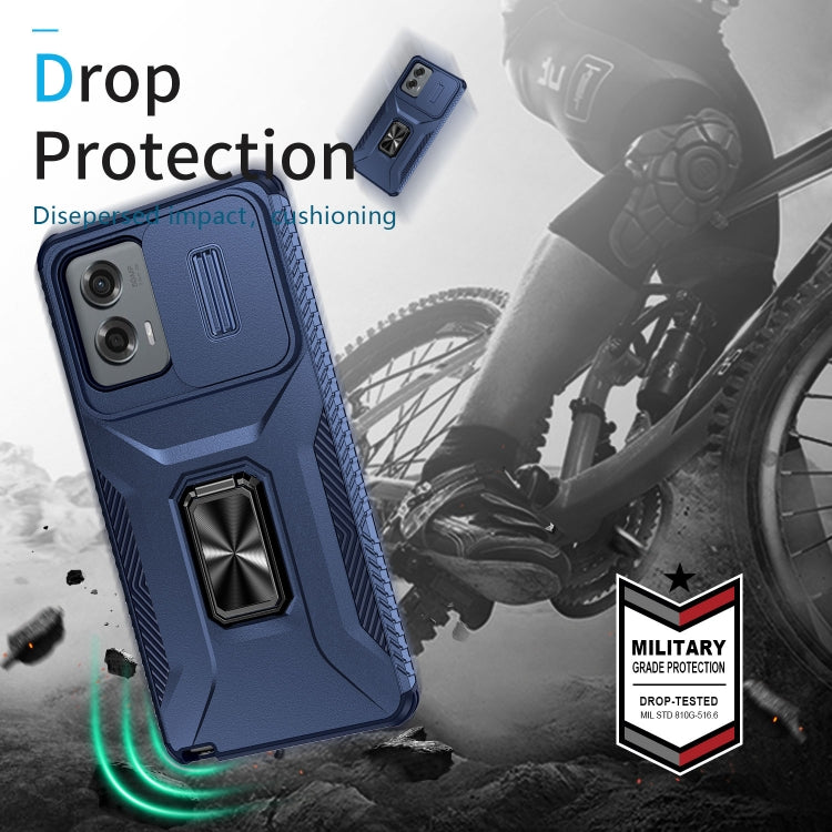 For Motorola Moto G Stylus 2024 Sliding Camshield Holder Phone Case(Blue) by buy2fix