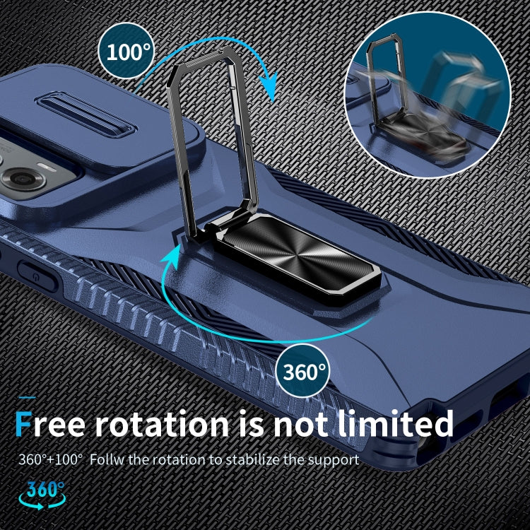 For Motorola Moto G Stylus 2024 Sliding Camshield Holder Phone Case(Blue) by buy2fix