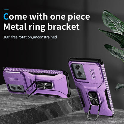 For Motorola Moto G Stylus 2024 Sliding Camshield Holder Phone Case(Purple) by buy2fix