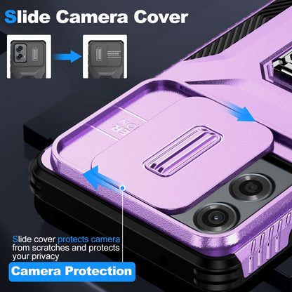 For Motorola Moto G Stylus 2024 Sliding Camshield Holder Phone Case(Purple) by buy2fix