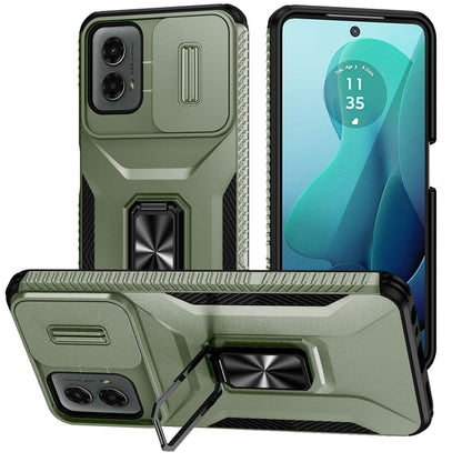 For Motorola Moto G 5G 2024 Sliding Camshield Holder Phone Case(Alpine Green) by buy2fix