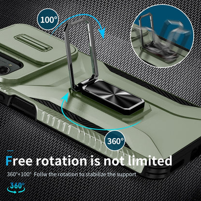 For Motorola Moto G 5G 2024 Sliding Camshield Holder Phone Case(Alpine Green) by buy2fix