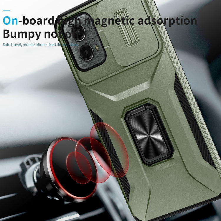 For Motorola Moto G 5G 2024 Sliding Camshield Holder Phone Case(Alpine Green) by buy2fix