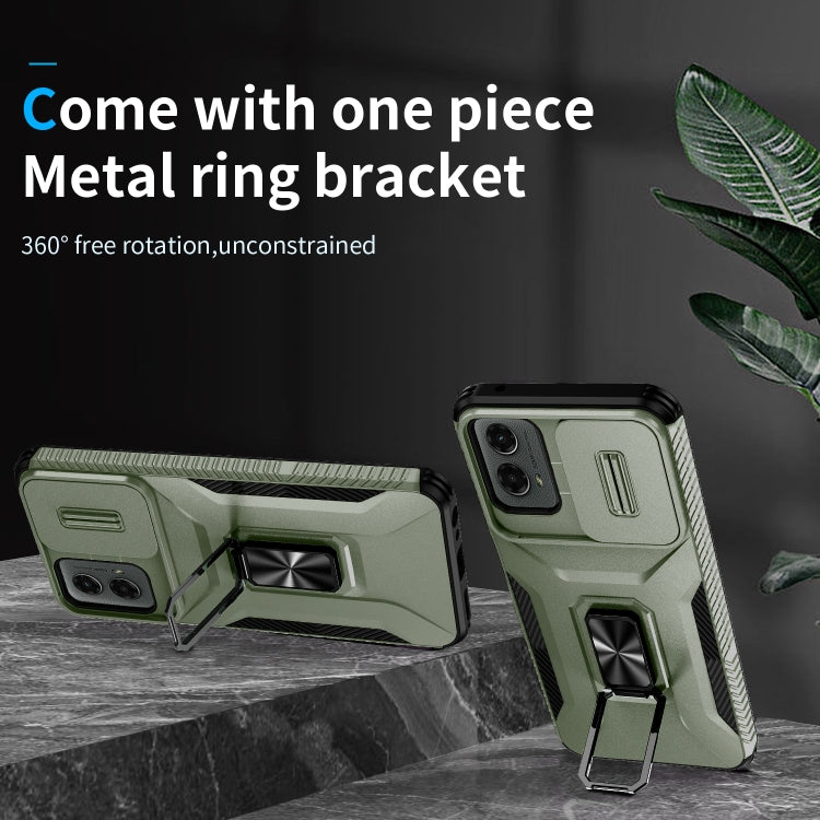 For Motorola Moto G 5G 2024 Sliding Camshield Holder Phone Case(Alpine Green) by buy2fix