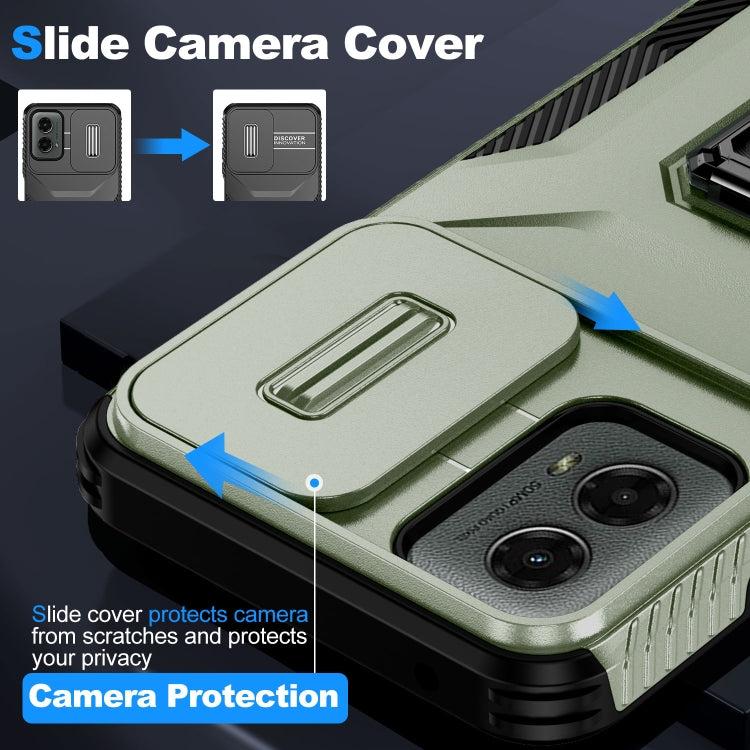 For Motorola Moto G 5G 2024 Sliding Camshield Holder Phone Case(Alpine Green) by buy2fix