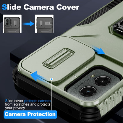 For Motorola Moto G 5G 2024 Sliding Camshield Holder Phone Case(Alpine Green) by buy2fix