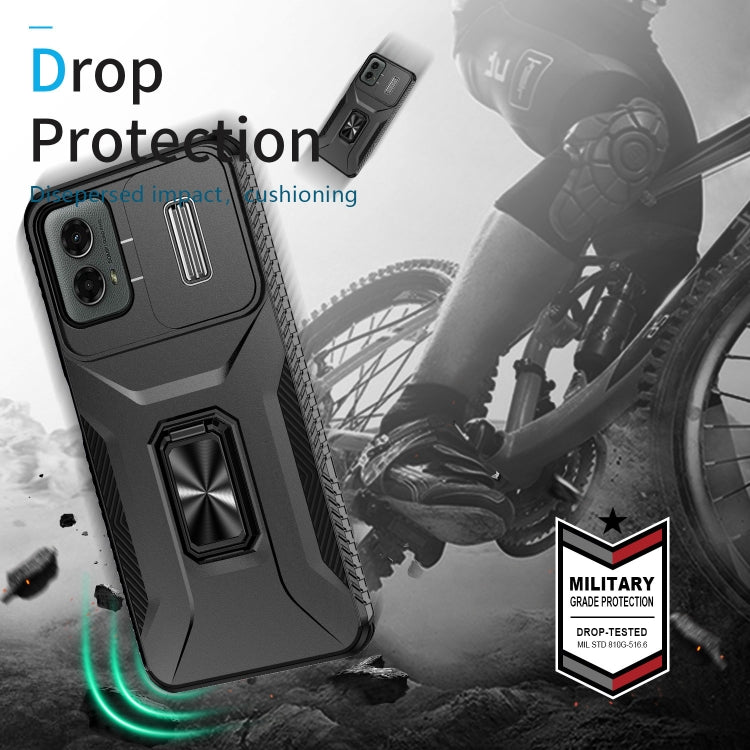 For Motorola Moto G 5G 2024 Sliding Camshield Holder Phone Case(Black) by buy2fix