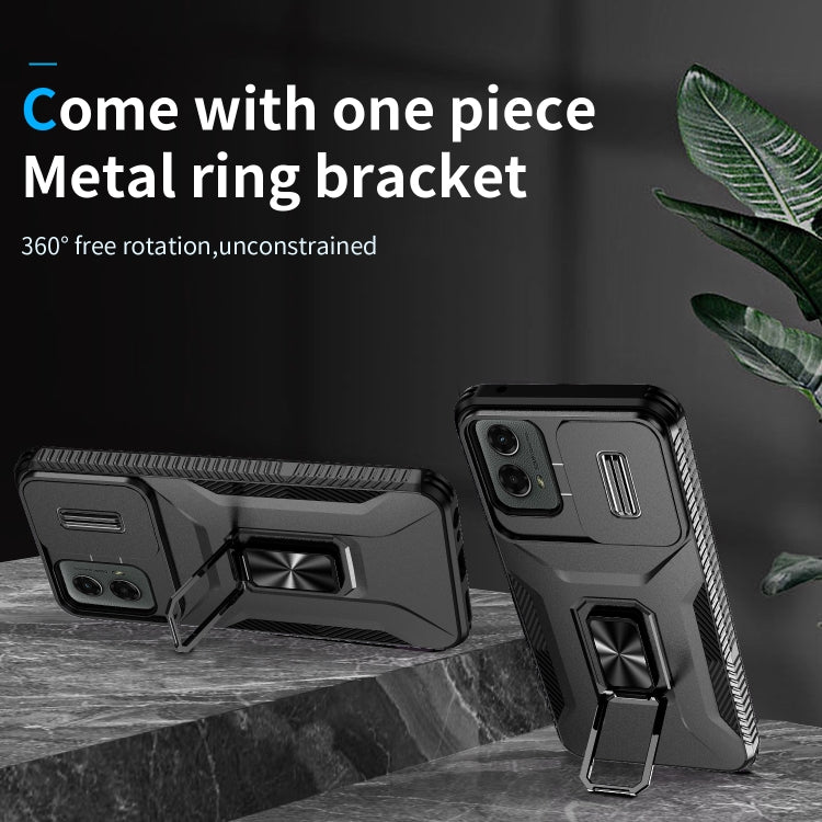 For Motorola Moto G 5G 2024 Sliding Camshield Holder Phone Case(Black) by buy2fix