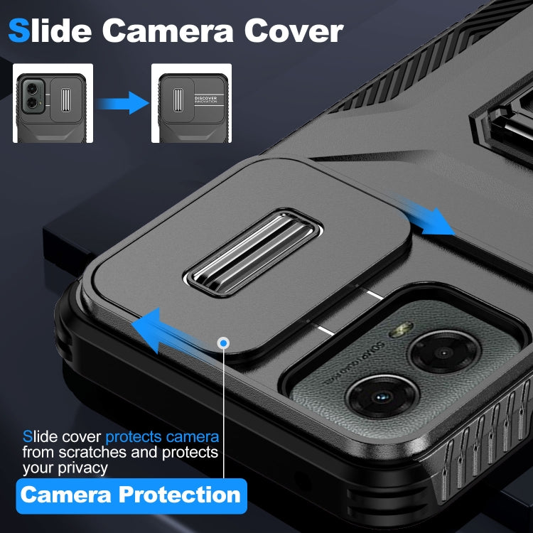 For Motorola Moto G 5G 2024 Sliding Camshield Holder Phone Case(Black) by buy2fix