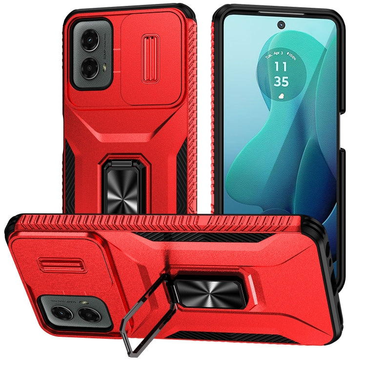 For Motorola Moto G 5G 2024 Sliding Camshield Holder Phone Case(Red) by buy2fix
