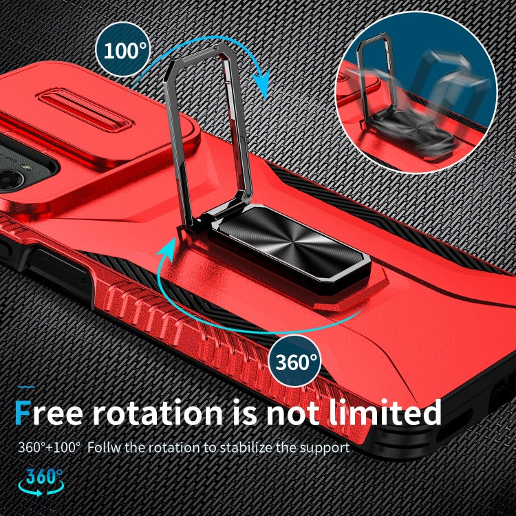 For Motorola Moto G 5G 2024 Sliding Camshield Holder Phone Case(Red) by buy2fix