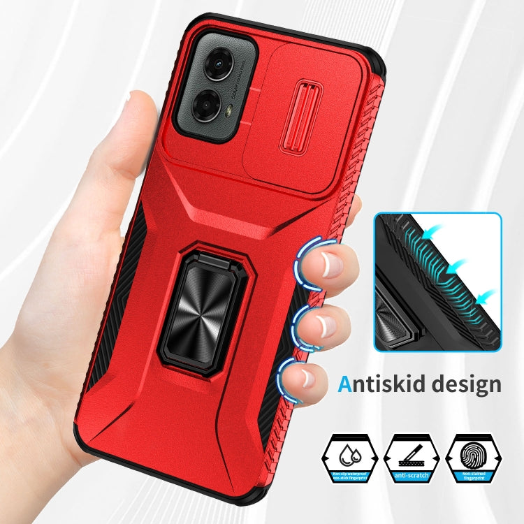 For Motorola Moto G 5G 2024 Sliding Camshield Holder Phone Case(Red) by buy2fix