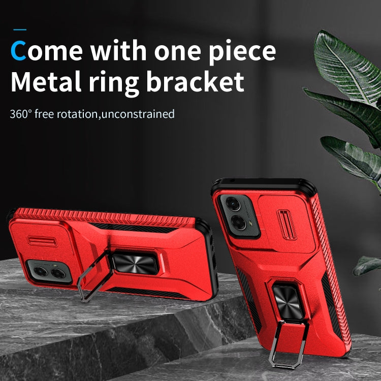 For Motorola Moto G 5G 2024 Sliding Camshield Holder Phone Case(Red) by buy2fix