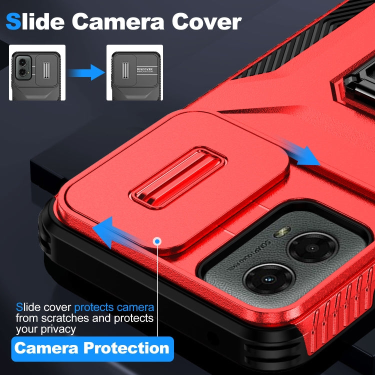 For Motorola Moto G 5G 2024 Sliding Camshield Holder Phone Case(Red) by buy2fix