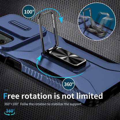 For Motorola Moto G 5G 2024 Sliding Camshield Holder Phone Case(Blue) by buy2fix