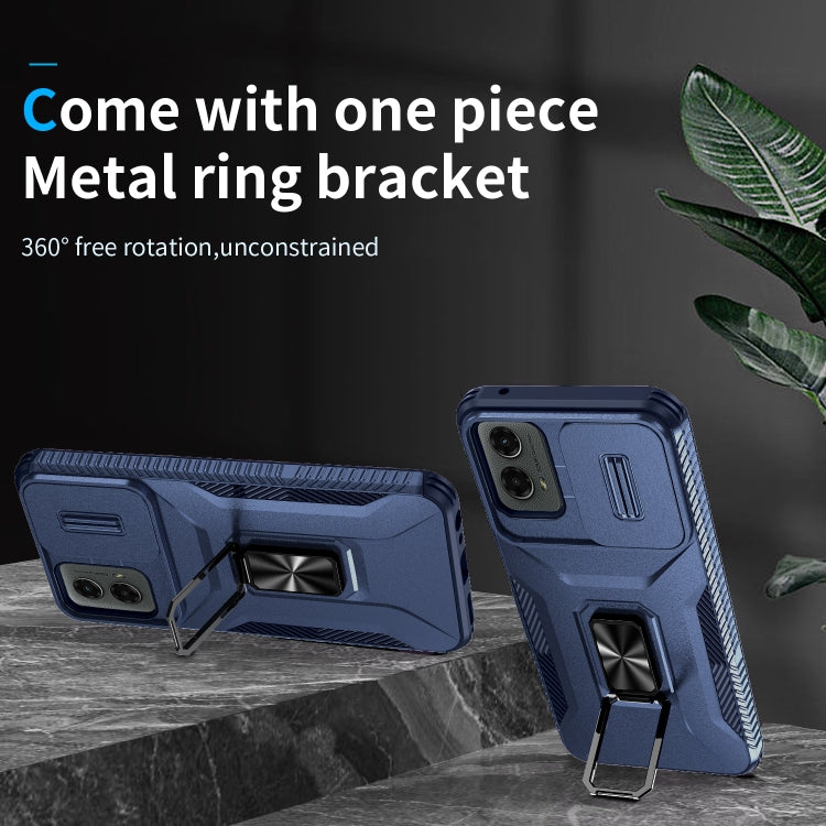 For Motorola Moto G 5G 2024 Sliding Camshield Holder Phone Case(Blue) by buy2fix