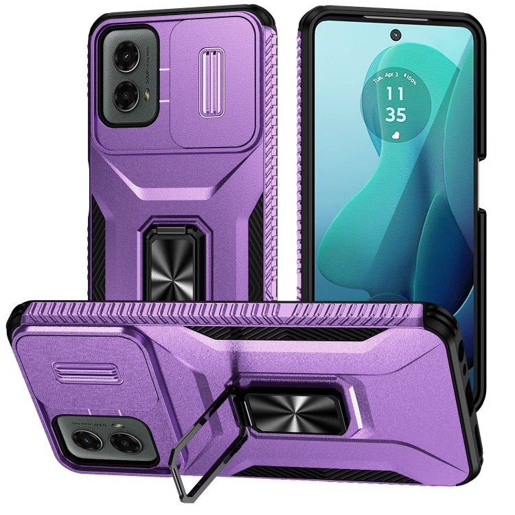 For Motorola Moto G 5G 2024 Sliding Camshield Holder Phone Case(Purple) by buy2fix