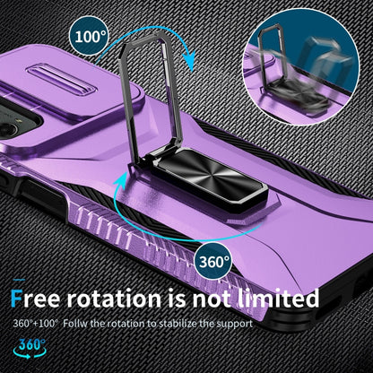 For Motorola Moto G 5G 2024 Sliding Camshield Holder Phone Case(Purple) by buy2fix
