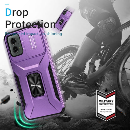For Motorola Moto G 5G 2024 Sliding Camshield Holder Phone Case(Purple) by buy2fix