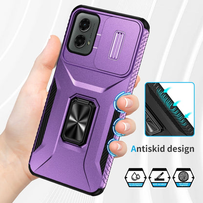 For Motorola Moto G 5G 2024 Sliding Camshield Holder Phone Case(Purple) by buy2fix