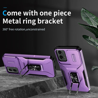 For Motorola Moto G 5G 2024 Sliding Camshield Holder Phone Case(Purple) by buy2fix