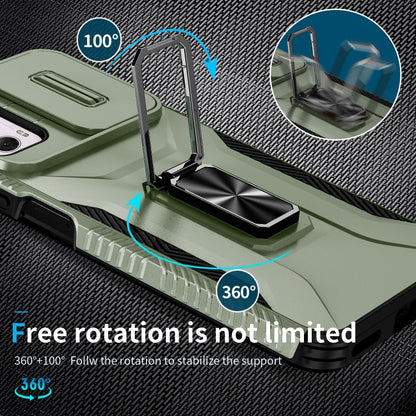 For Motorola Moto G Power 2024 Sliding Camshield Holder Phone Case(Alpine Green) by buy2fix