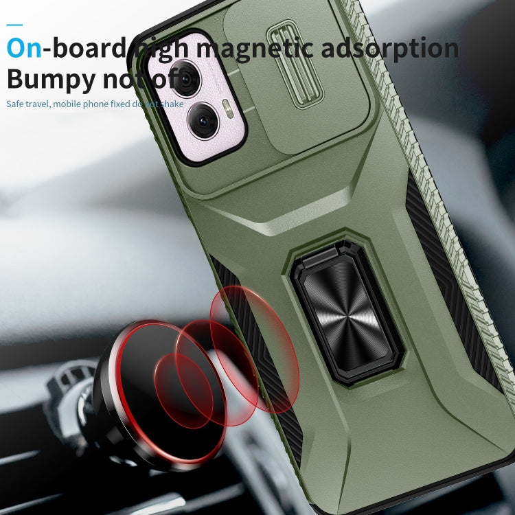 For Motorola Moto G Power 2024 Sliding Camshield Holder Phone Case(Alpine Green) by buy2fix